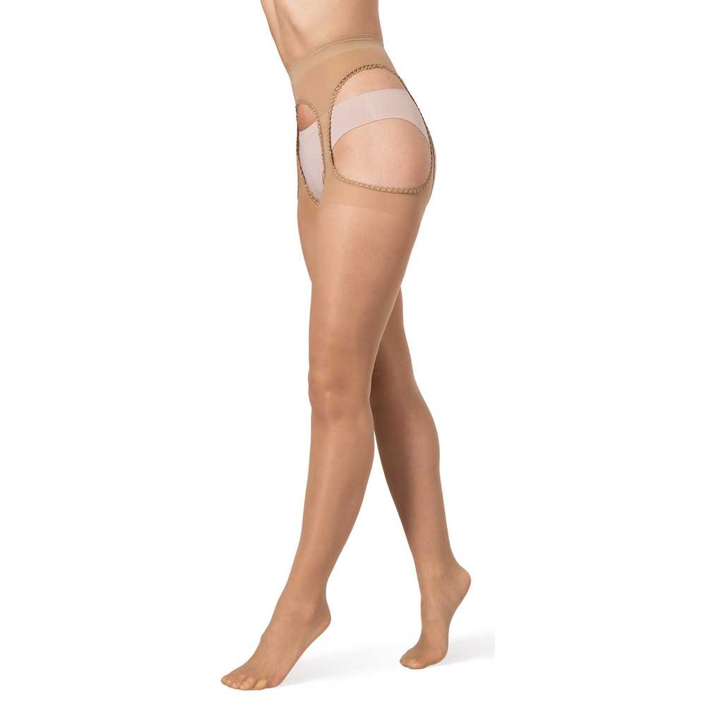 p02 Bananalu Love 20 Chic Den Ouvert Strumpfhose mit offenem Schritt und Naht