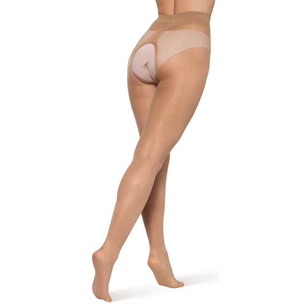 p01 Bananalu Intimo 20 Den Plus Große Öffnung Ouvert Strumpfhose