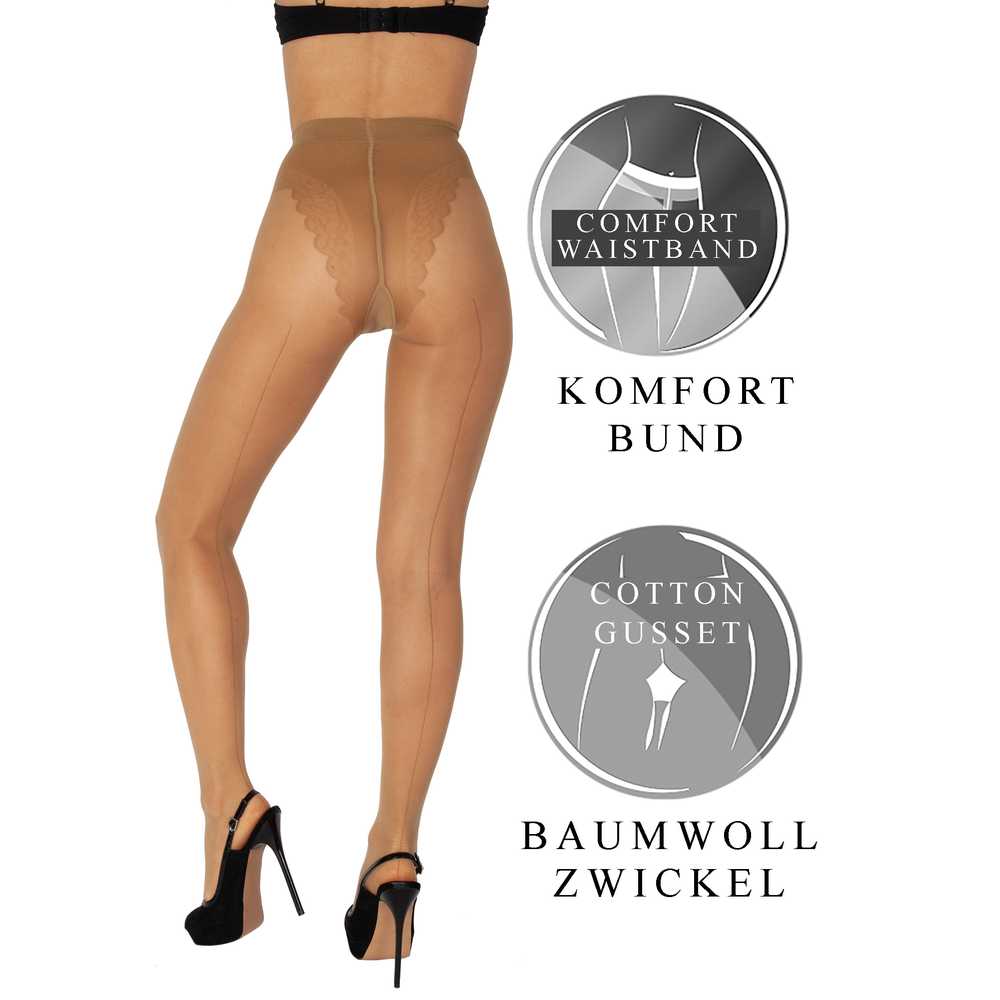 p02 Bananalu Chic 20 Bikini, Strumpfhose mit Naht und Bikini Oberteil