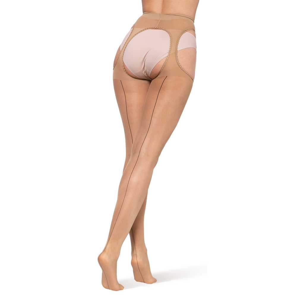 p01 Bananalu Love 20 Chic Den Ouvert Strumpfhose mit offenem Schritt und Naht