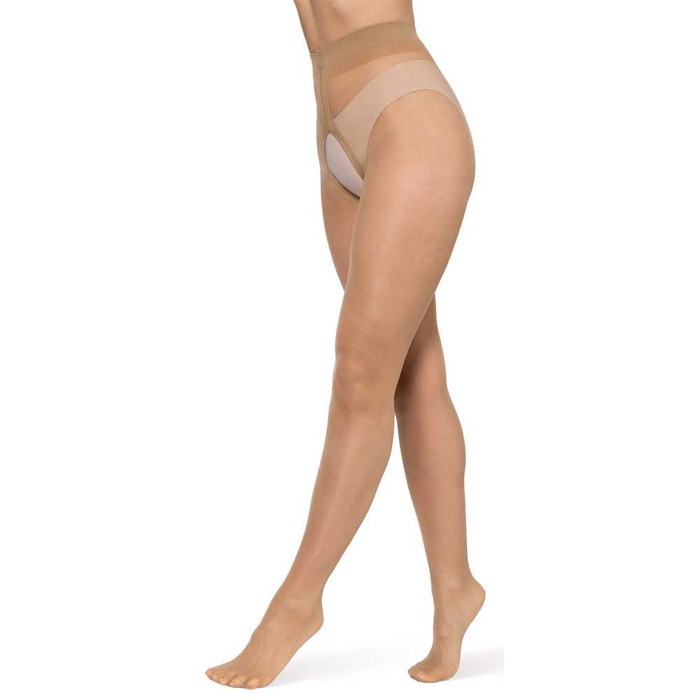 p02 Bananalu Intimo 20 Den Plus Große Öffnung Ouvert Strumpfhose